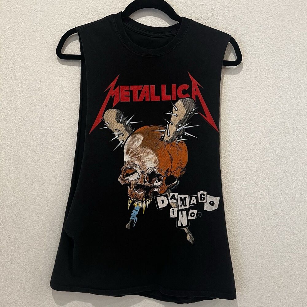 Vtg T-Shirt Metallica Damage Inc Master of Puppets Pushead Muscle Modified